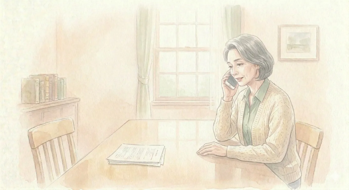 電話をかける女性