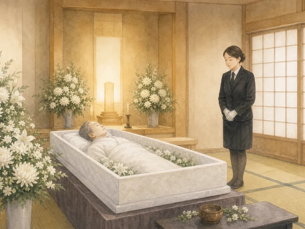 ホールでのご安置のイラスト